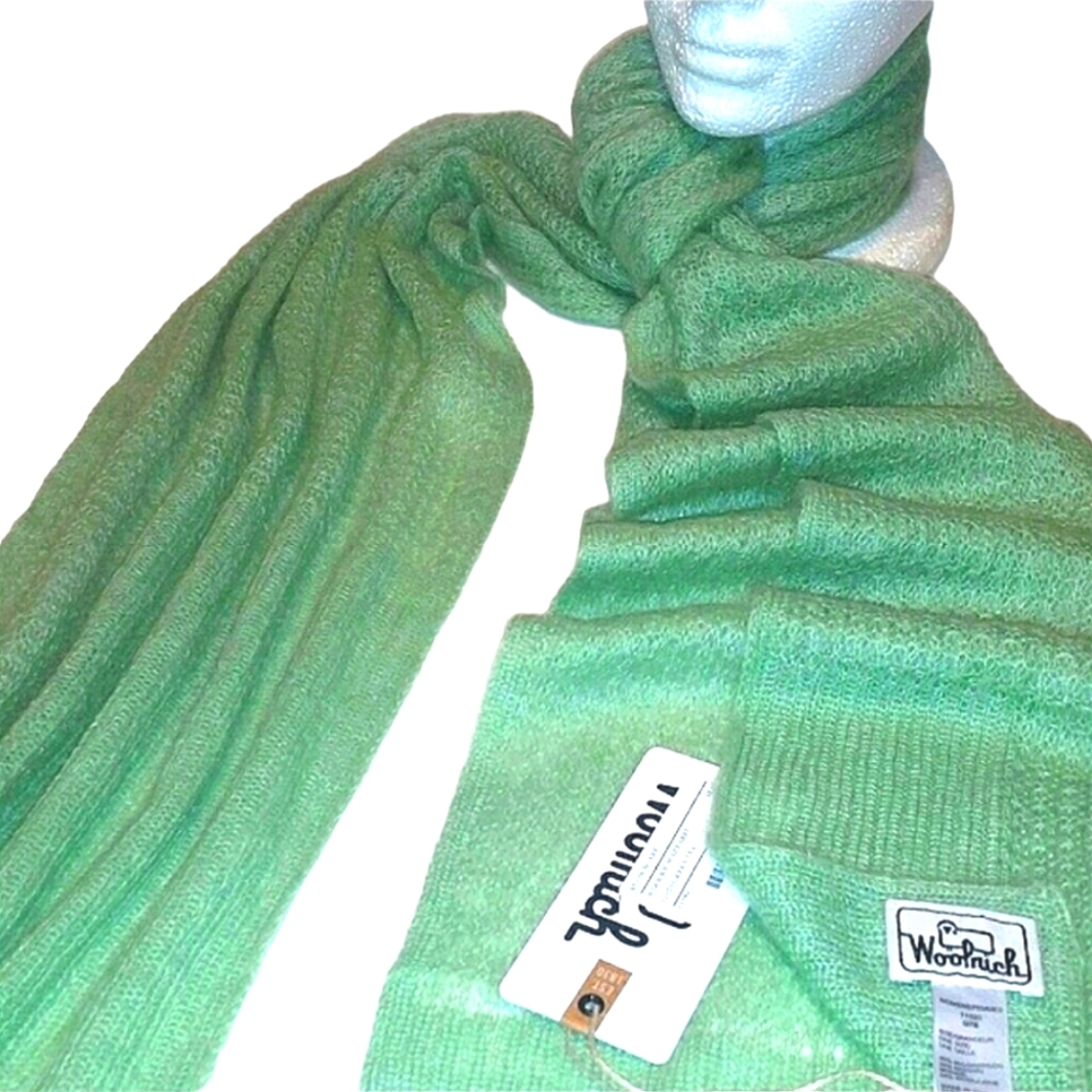 NWT Woolrich MOHAIR Wool Scarf FREE PEOPLE Mint GREEN Tea Travel Wrap GIFT